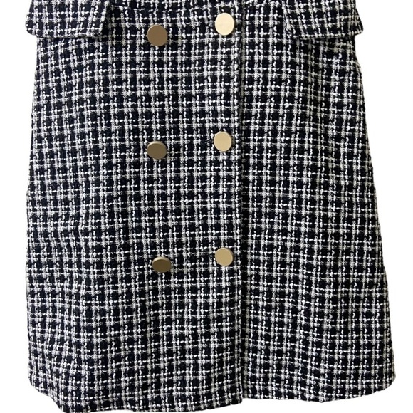 Allegra K Pinafore Mini Jumper School Girl Plaid Double Breast Y2K Preppy Small - Picture 5 of 16